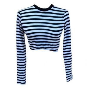 Gypsy Warrior Striped Long Sleeve Crop Top1